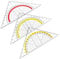 SGERUFZ 3 Stück Kunststoff-Dreieck-Lineal, transparentes geometrisches Dreieck aus Kunststoff mit gelber Skala, Winkelmesser für Schule, Uni oder Büro (mit Tasche).