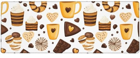 Gaming-Mauspad mit Schokoladen-Donut-Kuchen-Druck, 30,5 x 80 cm, großes Mauspad, Computer-Tastatur-Pad, Schreibtischunterlage, rutschfeste Schreibtischunterlage für den Schreibtisch, Mauspad für Büro