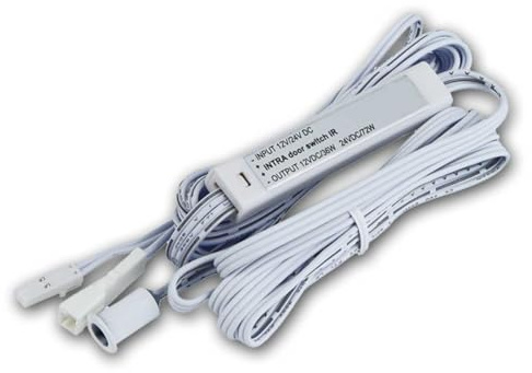 world-trading-net Interruttore per mobili Intra Micro-IR – Sensore LED Automatico 12V/24V per Illuminazione di armadi, cassetti e mobili, Bianco, Senza Contatto