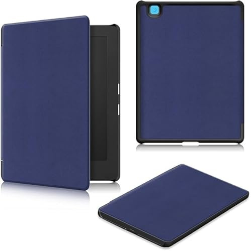 Étui de protection en cuir PU pour liseuse Kobo Aura H2O Edition 2 N867 6,8 avec fonction veille automatique magnétique pour Kobo Aura H2O Edition 2 (bleu foncé)