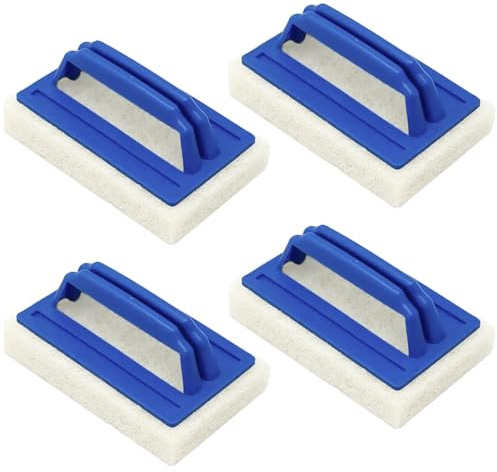 Idota 4 Stück Pool Schwamm Bürsten Set, Pool Bürsten Set Mit Griff | Schwimmbadbürste zur Poolreinigung,Handschrubber,Reinigungsbürste Algenbürste für Spa,Badewannen Poolflecken, Moos Entfernen