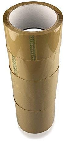 On1shelf Classic Brown Parcel Tape - 6 Rolls - Low Noise Packing Tape for Sealing Boxes and Parcels - Easy to Unwind - Ideal Brown Tape for Carpet and Box Packaging - 6 Rolls