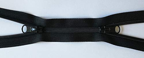 Jajasio 2 Wege Reißverschluss 80cm lang, 5mm Spiral Zweiwege Farbe: schwarz