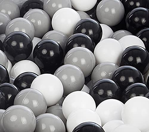 Velinda 300 Bälle für Bällebad/Bällezelt/Kinderpool Spielbälle Kinderbälle O7cm (Farbe der Bälle: schwarz,weiß,grau)