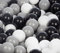 Velinda Set de 300 balles,Boule colorée en Plastique Souple,O7cm,Enfant,Piscine,Jouets (Couleurs des balles: Noir,Blanc,Gris)