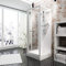 Schulte cabine de douche complète en kit 80 x 80 x 210 cm (bac de douche inclus), profilé blanc alpin, verre de sécurité transparent (porte 5 mm, paroi latérale 4 mm), cabine intégrale