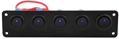 Schalter Panel, Fydun 12-24 V 5 Gang Wippschalter Panel IP67 Wasserdichte Dash Blaue LED Rocker Kippschalter Panel für RV Boat Yacht Marine Schaltkreis Steuerung