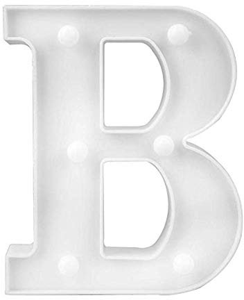 LED Deko Buchstaben - 22 cm A-Z - mit warmen Licht - Lampe beleuchtet Hinstellen Hochzeit Schriftzug Wort Love Home Batterie Lechtdeko Alphabet Ja Liebe Romantisch Wohnzimmer Bar Leuchtbuchstaben (B)