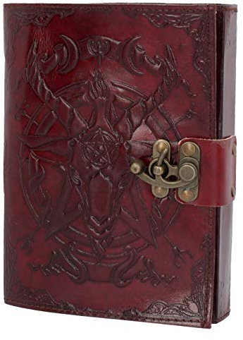 Nemesis Now Baphomet Leder-Tagebuch 15x21cm, Ledereinband, rot, 156 Seiten, hochwertiges Papier