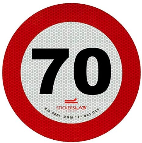 StickersLab Plaque de limitation de vitesse en aluminium réfléchissant 3 M Classe 2