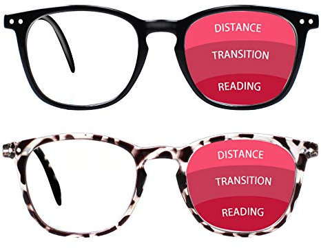 VIDEBLA Progressive Multifocus Reading Glasses Blue Light Blocking Women/Men,Computer Readers with Spring Hinge (2 Mix Color, 2.50)