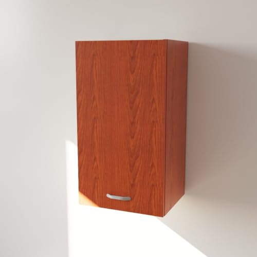 Mueble Colgante Blanco con Puerta Cerezo 90X40X33