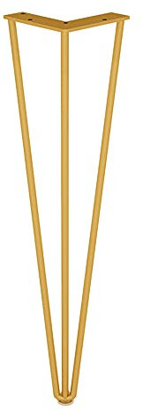 GEREP Tischgestell Tischbeine Haarnadelbeine Möbelbein Tischzubehör Schrank Beine Metall für Esstisch Couchtisch Schreibtisch/golden / 1 STÜCK
