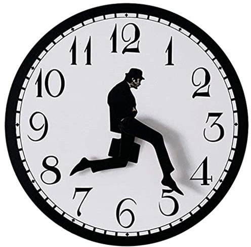 MagiDeal 10 ODER 12 Runde Ministry of Silly Walk Wanduhr Batteriebetriebene Wandbehang Uhr Home Badezimmer Dekor Ornament, 25cm