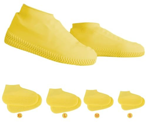 Silikon Überschuhe Wasserdicht Hillylolly Silikon Schuhüberzieher, Überschuhe aus Silikon, Segenüberschuhe Silikon, Wasserdichte Überschuhe Silikon für Kinder/Damen/Herren, geeignet für Regentage (M)