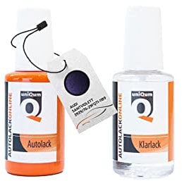 uniQum Autolack Stift + Klarlack im Vorteilsset fürs Auto für AUDI SAMTVIOLETT 3939/76-29FQ71-1189 Autolack Reparatur 2 x 30 ml