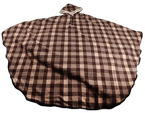 Wheelchair Shawl with Hood, Double Layers Thickened Fabric Keep Warm, Winter Poncho Lined Cape Half Cover Blanket for Winter Use