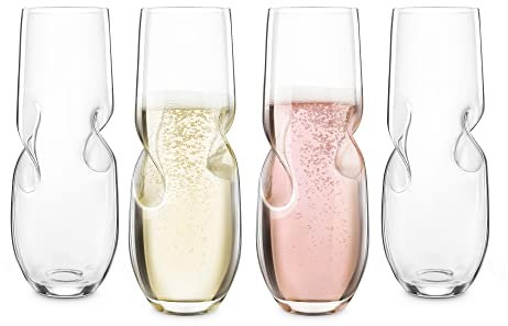 Bubbles Lot de 4 verres à champagne sans pied 236 ml