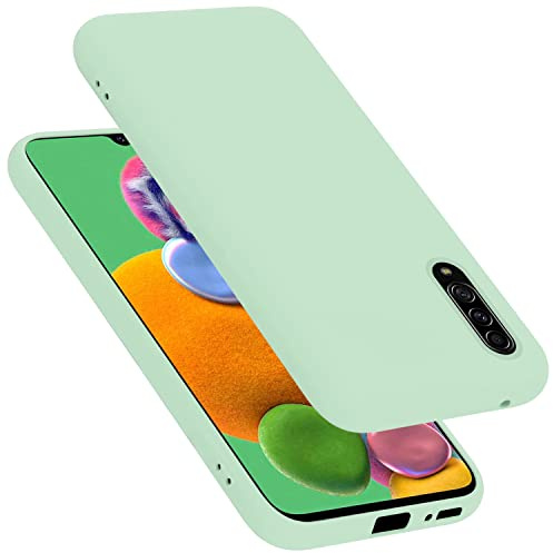 Cadorabo Hülle kompatibel mit Samsung Galaxy A90 5G Hülle Silikon Handyhülle für Galaxy A90 5G Case aus flüssigem Silikon- Kratzfeste und stoßfeste dünne TPU Schutzhülle - Liquid HELL GRÜN