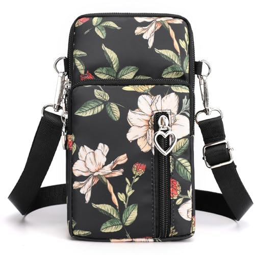 DuoLmi Umhängetaschen für Frauen, wasserdichte Handytasche, Nylon-Handgelenktasche, Reißverschluss, Handytasche, Handtasche, Armband, Umhängetasche, Samsung Galaxy S23, S22…