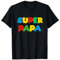 Super Papa Retrogaming Fete Des Peres Cadeau Gaming Humour T-Shirt