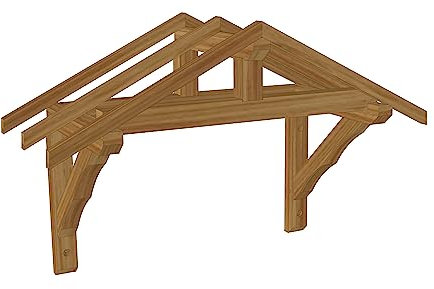 Marquise Double pentes en Bois Massif traitée Classe 3, Fabrication française par Jardinatoire