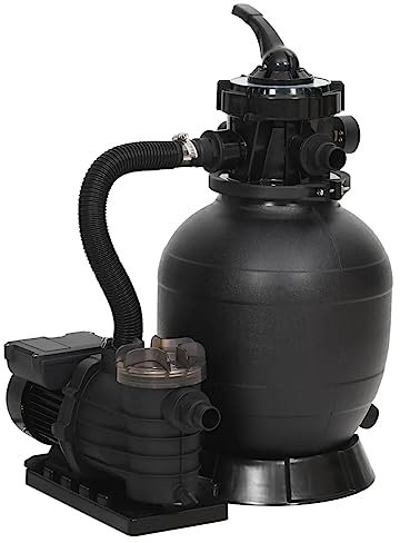 GuyAna Pool-Sandfilteranlage mit Vorfilter Schwarz Sandfilterpumpe FüR Pool Filterpumpe Pool Poolpumpe Sandfilter Pool Sandfilteranlage
