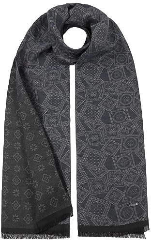 Stetson Jacquard Stamps Baumwollschal Gemusterter Italienischer Chic Atmungsaktiv Wendbar Made in Italy Unisex Herbst Winter