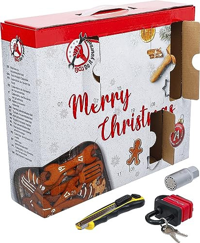 BGS Diy 95000 | Werkzeug-Adventskalender | DIY-Kalender für Heimwerker & Haushalt | 63-tlg.