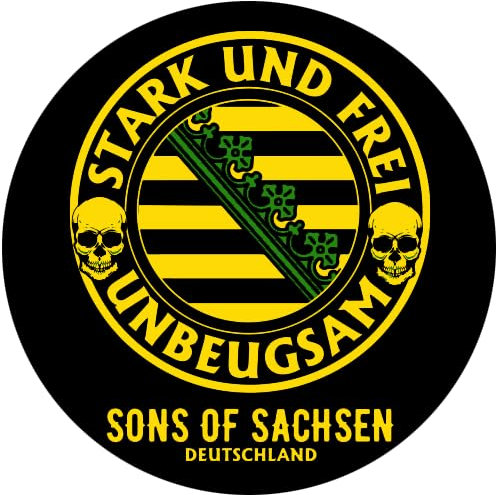 Sammys Shirt Store Sons of Sachsen Stark Frei und Unbeugsam Aufkleber 10 cm