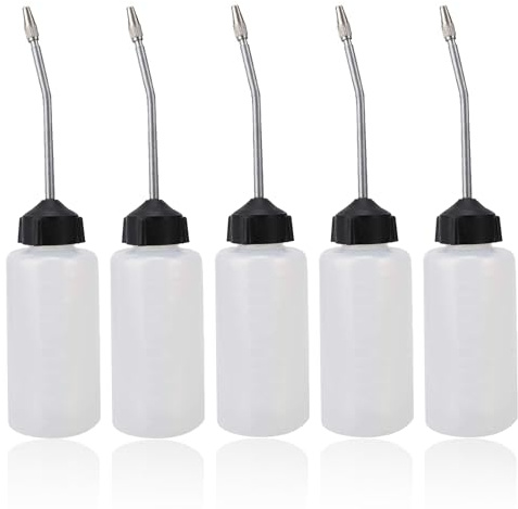 Cyrank 5PCS Sewing Machine Oiler, 120ml Sewing Machine Oiler Bottle, Extended Spout Oiler Bottle Plastic Oil Dispenser with Long Angled Spout for DIY Craft Making