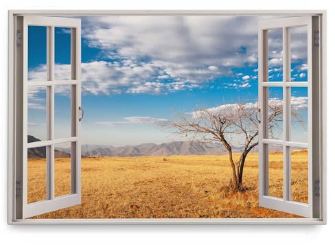 Paul Sinus Wandbild 120x80cm Fensterbild Landschaft Natur Berge Baum blauer Himmel