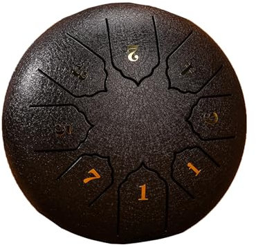 MEOYCHB 8 Tone6 Zoll D-Dur 2024 Zungentrommel Schlagzeug, Trommel Schlagzeug Instrument Steel Tongue Drum Stahl Zunge Trommel HandPan mit Trommelschlegel,Tragetasche,für Klangheilung