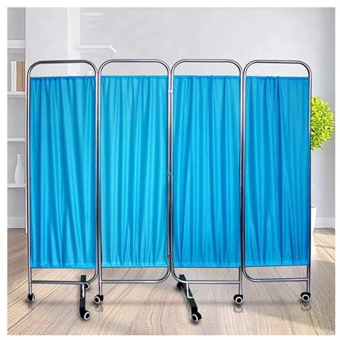 GUODDM Faltbarer Raumtrenner - 4 Paneele Trennwand Sichtschutz, 6 Fuß Hoher, Faltbarer Raumteiler, Temporärer Zaun, Medizinischer Sichtschutz Auf Rädern, Für Klinik/Patienten/Untersuchungsraum