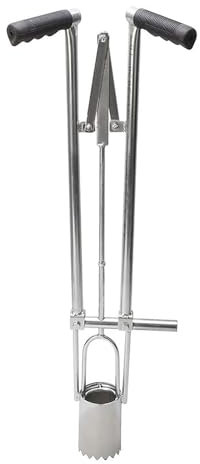 BTAISYDE Planteuse de Bulbes, Outil sans Courbure pour Planter des Bulbes, Transplanteuse Manuelle de Semis, Poignée Longue en Acier Inoxydable, Sarcleuse, Boucheuse de Gazon