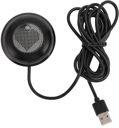 GOWENIC Konferenzmikrofon, Schlankes, Kabelgebundenes USB-Konferenzmikrofon mit Rauschunterdrückung, 360° Omnidirektionales Sprachaufnahme-Konferenzmikrofon für Telefon, Computer,
