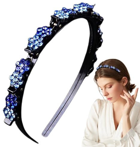 Diadème à cheveux pour femme avec pinces à cheveux avec strass, serre-tête avec fleurs, pinces à cheveux | Pince à cheveux multifonction pour cheveux