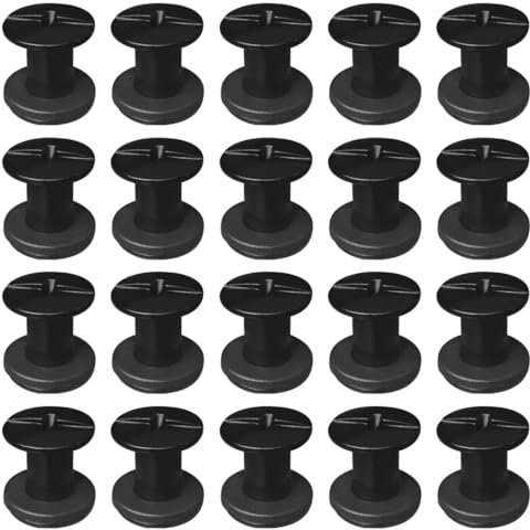 SHSMPXOY 20 Kits Vis Chicago Screws,M5*8mm Vis de Livre,Rivet a Visser de remplacement en métal pour sacs, livres, colliers, sacs à dos, laisses de chien, laisses (Noir Mat)