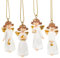 Logbuch-Verlag 4 Engel mit Schnur zum Aufhängen, Weiß, Gold, 5 cm, Weihnachtsengel, Polyresin mit goldenen Akzenten, Hängender Engel, Weihnachten