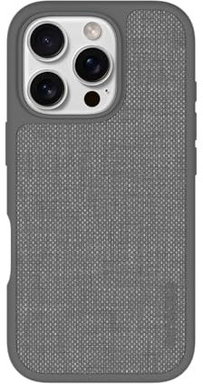 Incase ICON Schutzhülle mit Woolenex für iPhone 16 Pro, langlebig, schützend, leicht, wasserabweisend, kratzfest, mit kabellosem Magsafe-Laden, Asphalt Woolenex