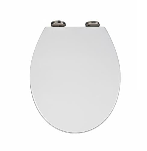 Giural Tavoletta WC Rotondo, Copriwater Sedile WC con Chiusura Ammortizzata A Forma di O, Sgancio Rapido, ASSE WC Ovali, Copriwater Universali con Fissaggio Dall'alto,36 * 42cm