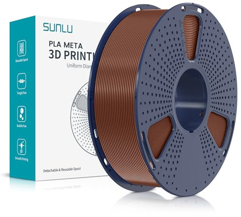 SUNLU High Speed PLA Meta Filament, 1kg PLA 3D Druckerfilament 1,75mm, Robusteres 3D Druckfilament, Maßgenauigkeit +/- 0,02mm, Kompatibel mit 3D FDM Druckern, 1kg Spule(2.2Pfund), Schokolade