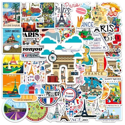 Lot de 100 autocollants français, décoration graffiti, scrapbooking, autocollants de dessin animé personnalisés, décoration de bricolage, convient pour valises, tasses et cahiers
