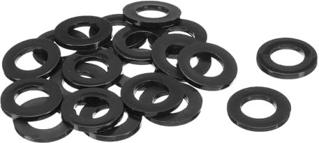 QUARKZMAN 20Pcs Rondelles Plates en Nylon M16 16mm ID 30mm OD 3mm Épaisseur Rondelle Lisse Joints d'Étanchéité en Plastique Attache de Fixation Entretoise Joint, Noir