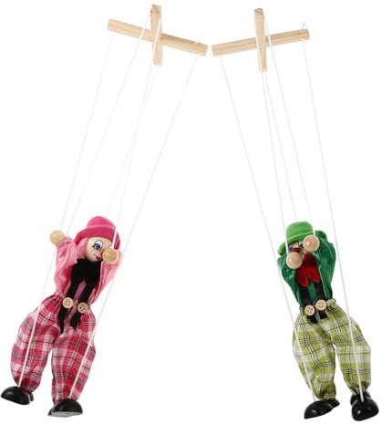 IMIKEYA 2 Stück Plüsch Marionetten Piraten- Und Clownpuppe Mit Schnur – Handspielzeug Für Eltern-Kind Spiele Ideal Für Kreative Rollenspiele Und Interaktive Unterhaltung