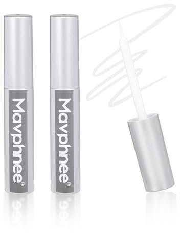 Mavphnee Lash Glue Super Strong Hold Eyelash Glue Clear Waterproof Eye Lash Bond Long Lasting Eyelash Adhesive for DIY Lash Extension Clusters and Strip Lashes 0.176 Oz. (Pack of 2)