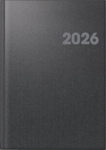BRUNNEN Buchkalender Mod. 763 2026 | A4, Kunststoff, vulkanschwarz