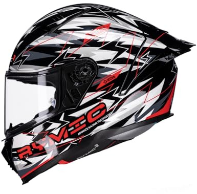 RYMIC SR6 Motorradhelm ECE 22.06 Zertifiziert - Integralhelm | Integrierte Bluetooth-Slots / Leichtgewicht 1550 g / Max-Dry-Innenfutter/Großer Heckspoiler