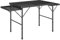 Outsunny Folding Grill Table, 4.5ft Portable Camping Table with 2 Wing Panels, Height Adjustable Metal Picnic Table for Camping, Picnic and BBQ, Black