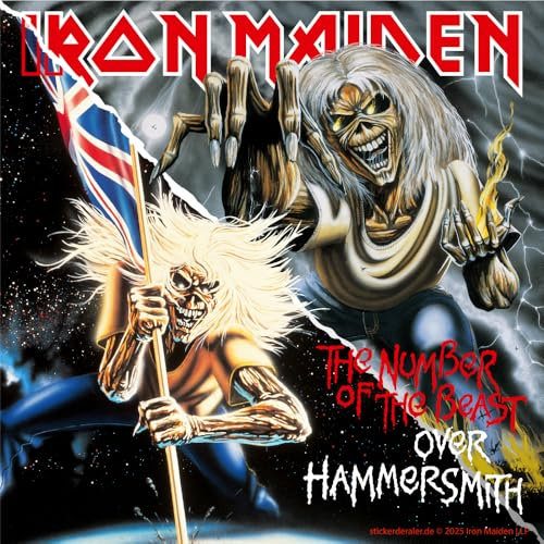 Iron Maiden Aufkleber The Number of The Beast - Over Hammersmith ca. 10x10 cm